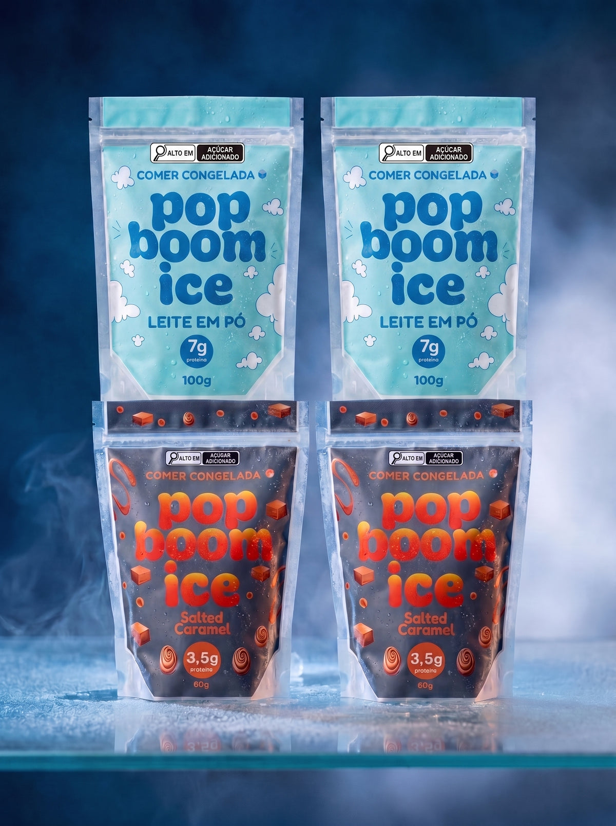 Salted Caramel + Leite em Po - 4 Pack