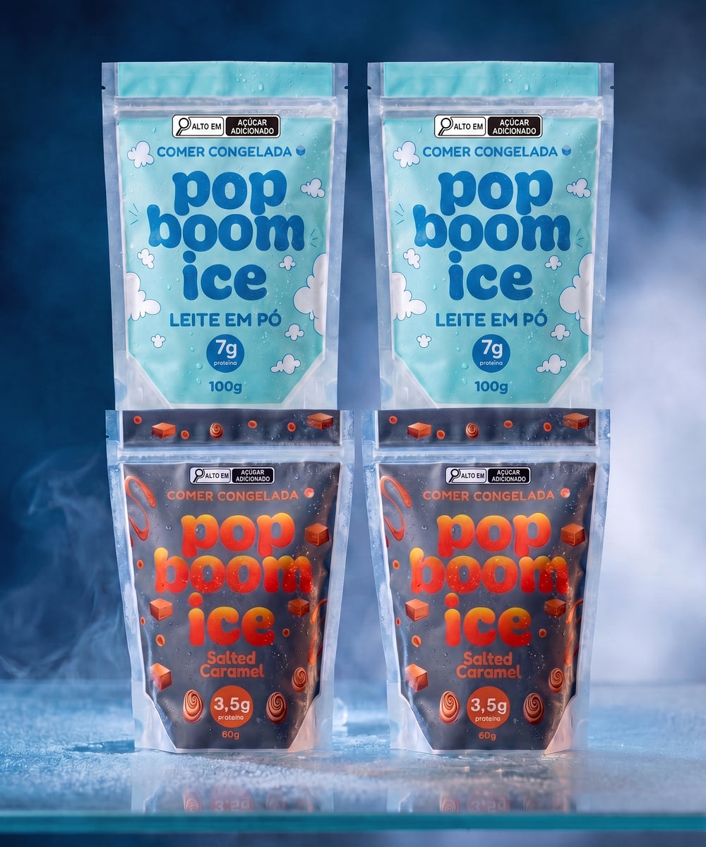Salted Caramel + Leite em Po - 4 Pack